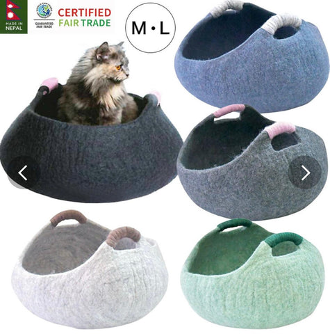 【羊毛氈】CERTIFIED 綠色 天然籃子 寵物 收納 【羊毛氈】CERTIFIED 綠色 天然籃子 寵物 收納