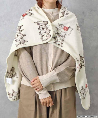 MOOMIN 帶孔的3WAY斗篷 (米色）